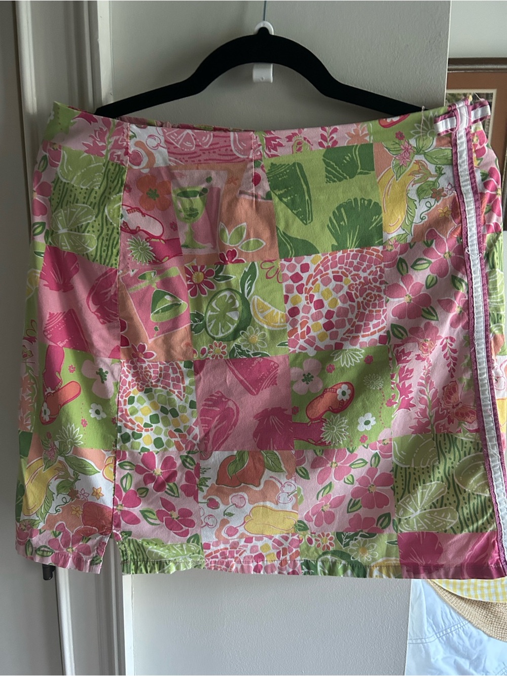 Petite 8 Pink & Green Patchwork Floral Mini Skirt